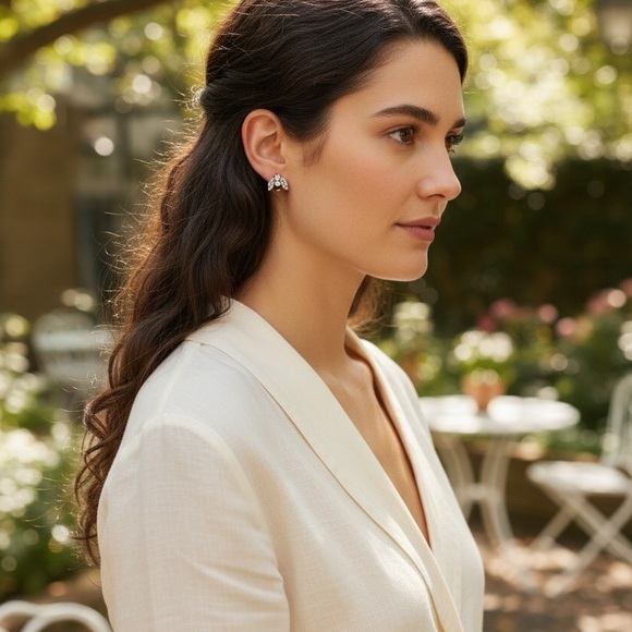 Banana Republic Silver Crystal Stud Earrings - Picture 3 of 8